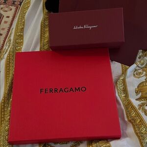 Salvatore Ferragamo Red and Burgundy Gift Boxes